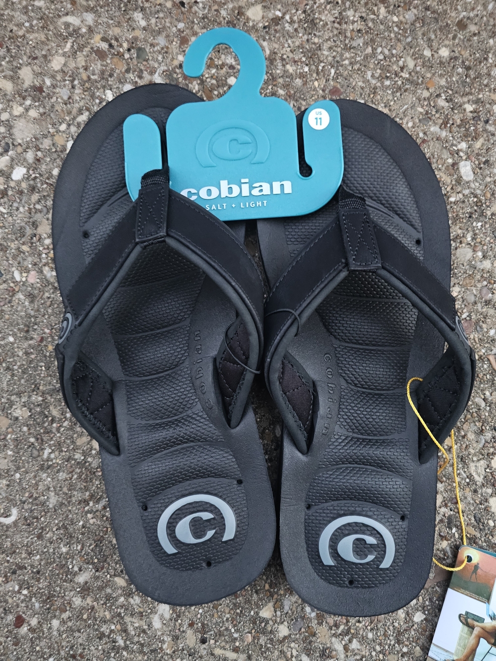 Cobian Aqua Draino Black Flip Flop Sandals Comfort Summer Shoes 11 New